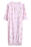 Kissy Kissy Sophie La Giraffe Convertible Pima Cotton Gown In Pink