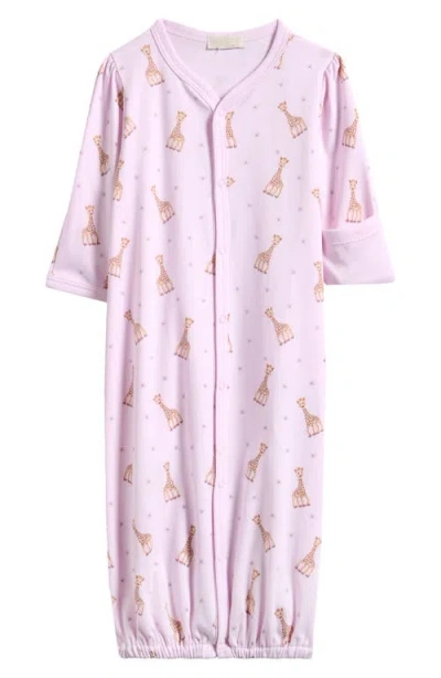 Kissy Kissy Babies'  Sophie La Giraffe Convertible Pima Cotton Gown In Pink