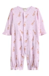 Kissy Kissy Sophie La Giraffe Pima Cotton Romper In Pink