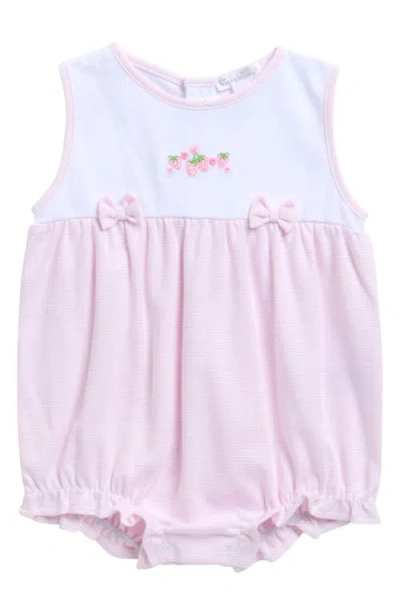 Kissy Kissy Babies'  Strawberry Embroidered Pima Cotton Bubble Romper In Multi