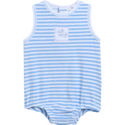 Kissy Kissy Babies'  Stripe Terry Cloth Bubble Romper In Blue