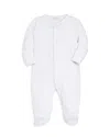 Kissy Kissy Unisex Elephant Print Footie - Baby In White/silver
