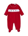 Kissy Kissy Unisex Front Stripe Footie One Piece - Baby In Red