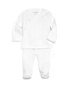 Kissy Kissy Unisex Pointelle Take Me Home Shirt & Footie Pants Set - Baby In White
