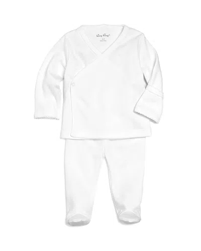 Kissy Kissy Unisex Pointelle Take Me Home Shirt & Footie Pants Set - Baby In White