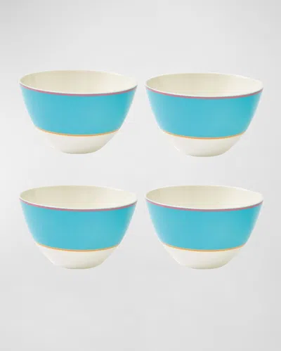 Kit Kemp For Spode Calypso Bowls, Set Of 4 In Turquoise