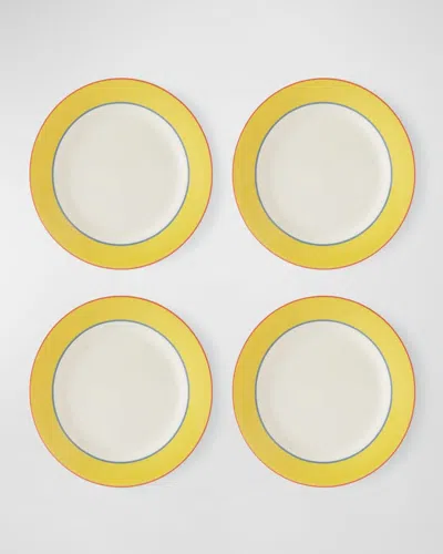 Kit Kemp For Spode Calypso Dinner Plates 11.5", Set Of 4 In Yellow