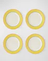 Kit Kemp For Spode Calypso Salad Plates 9.5", Set Of 4 In Yellow