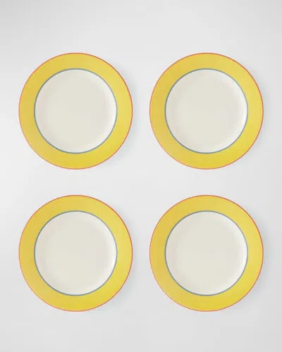 Kit Kemp For Spode Calypso Salad Plates 9.5", Set Of 4 In Yellow