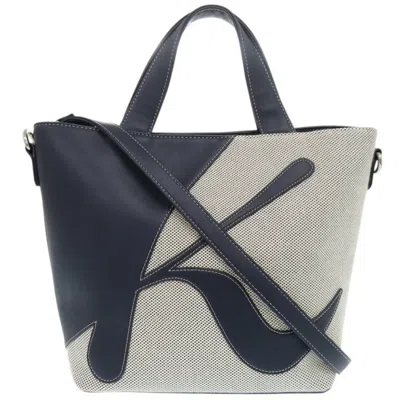 Pre-owned Kitamura Navy Leather Handbag Shoulder Bag ()
