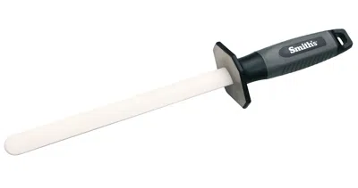 Kitchen Iq 8-inch Oval Ceramic Rod Knife Sharpener In Black