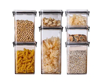 Kitchen Theory 7pc Food Container Set With Snap-lock Airtight Lids In Transparent