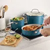 Kitchenaid 10 Piece Hard Anodized Ceramic Induction Cookware Set In Blue