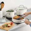 Kitchenaid 10 Piece Hard Anodized Ceramic Induction Cookware Set In White