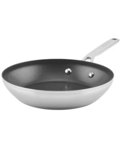 Kitchenaid 3-ply Base Stainless Steel 9.5" Nonstick Induction Frying Pan In Brushed Stainless Steel