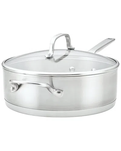Kitchenaid 3-ply Base Stainless Steel Induction Sauté Pan With Helper Handle And Lid In Metallic