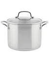 Kitchenaid 3-ply Base Stainless Steel Induction Stockpot With Lid In Metallic