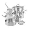 Kitchenaid 3-ply Stainless Steel 11-pc. Cookware Set In Silver