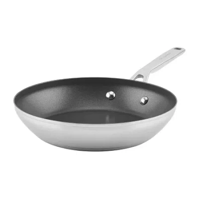 Kitchenaid 3-ply Stainless Steel 9.5" Frying Pan In Silver