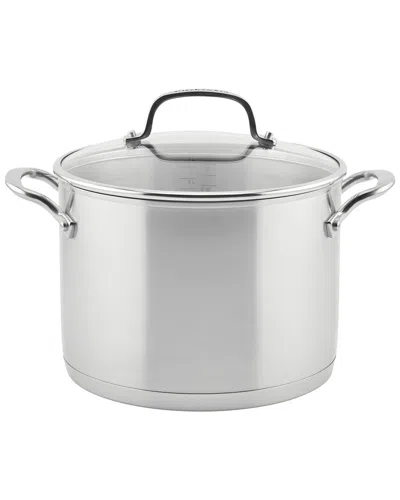 Kitchenaid 3-ply Base Stainless Steel Induction Stockpot With Lid In Metallic