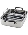 Kitchenaid 5-ply 15x11.5 Stainless Steel Roaster With Removable Rack In Metallic