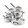 Kitchenaid 10 Piece 5 Ply Copper Core Cookware Set In Silver