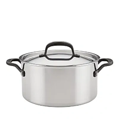 Kitchenaid 5 Ply Stainless Steel 6 Qt Stockpot In Silver
