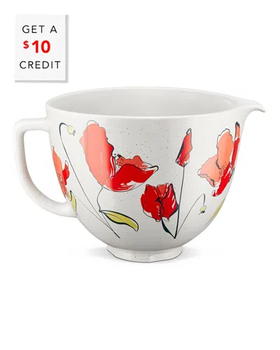Kitchenaid 5 Qt. Poppy Ceramic Bowl With $10 Credit In White