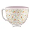 Kitchenaid Ceramic 5-quart Wildflower Mixing Bowl In White