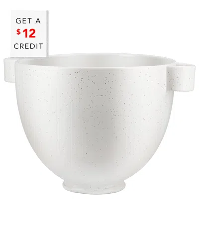 Kitchenaid 5qt Speckled Stone Ceramic Bowl With $12 Credit In White