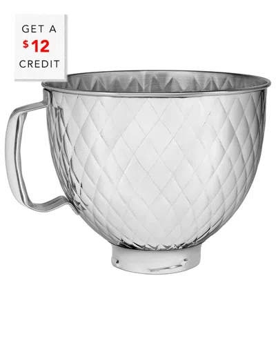Kitchenaid 5qt Tilt-head Quilted Stainless Steel Bowl With $12 Credit In Silver