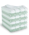 Kitchenaid Albany Dishcloth 8 Pack Set, 12" X 12" In Pistachio Green,white