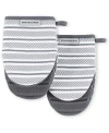 Kitchenaid Albany Mini Oven Mitt 2-pack Set, 5.5" X 8" In Charcoal Gray