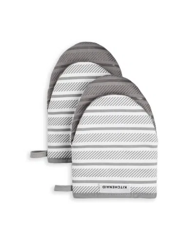 Kitchenaid Albany Mini Oven Mitt 2-pack Set, 5.5" X 8" In Gray