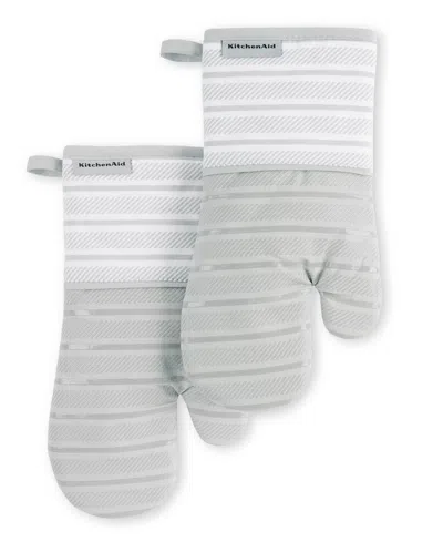 Kitchenaid Albany Oven Mitt 2-pack Set, 7" X 13" In Matte Gray
