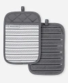 Kitchenaid Albany Pot Holder 2-pack Set, 7" X 10" In Charcoal Gray