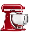 Kitchenaid Artisan Series 5-qt. Tilt-head Stand Mixer With Hammered Bowl In Empire Red