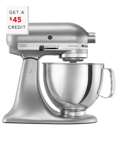 Kitchenaid Artisan Series 5qt Silver Tilt-back Head Stand Mixer With $45 Credit In Grey