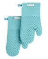 Kitchenaid Asteroid Cotton Oven Mitt, 2pk, 7" X 12.5" In Mineral Water Aqua