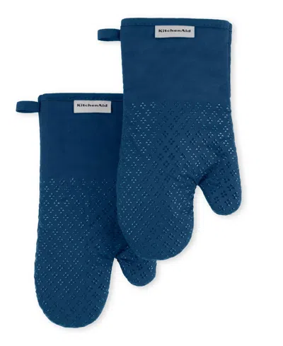 Kitchenaid Asteroid Oven Mitt Set, 2 Piece In Blue