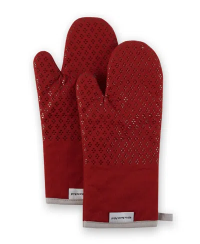Kitchenaid Asteroid Oven Mitt Set, 2 Piece In Red