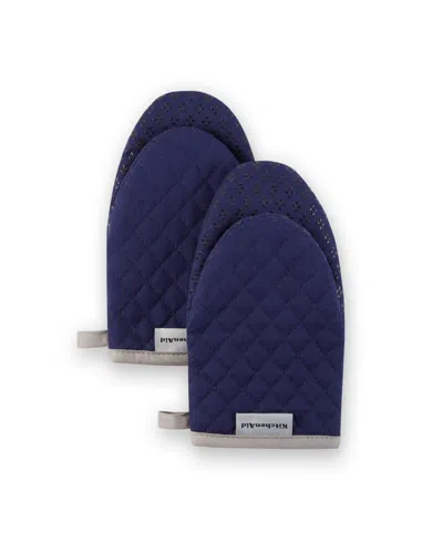 Kitchenaid Asteroid Oven Mitts, 5.5"x 8", Set Of 2 In Blue