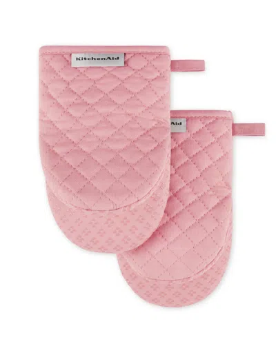 Kitchenaid Asteroid Oven Mitts, 5.5"x 8", Set Of 2 In Pink