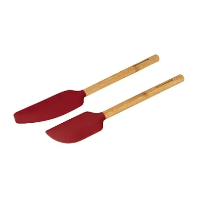 Kitchenaid Bamboo 2-pc. Spatula Set In Red