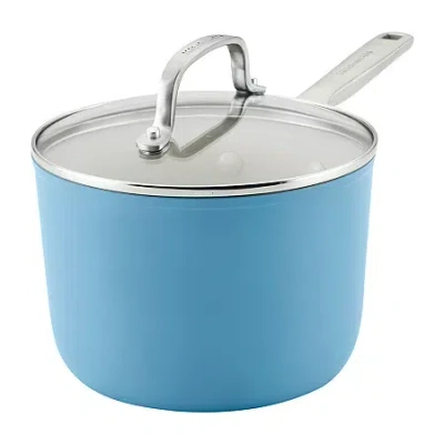 Kitchenaid Ceramic 3-qt. Covered Sauce Pan In Blue
