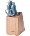 Kitchenaid Classic 7-pc. Japanese Steel Knife & Sharpener Block Set In Blue