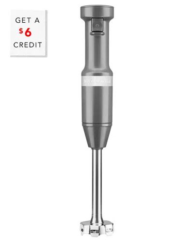 Kitchenaid Corded Variable-speed Grey Immersion Blender With Blending Jar With $6 Credit