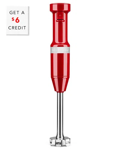 Kitchenaid Corded Variable-speed Red Immersion Blender With Blending Jar With $6 Credit