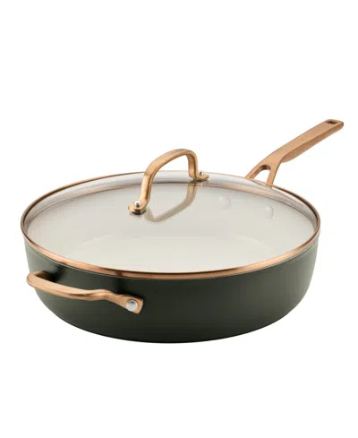 Kitchenaid Design Series Hard-anodized Ceramic Induction 5-quart Lidded Saute Pan In Green