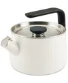 Kitchenaid Enameled Steel Induction 2 Qt Whistling Tea Kettle In White